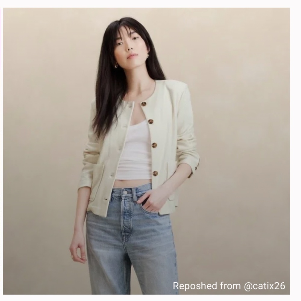 Banana Republic Blazers Jackets Collarless Pockets  XL NWT and MEDIUM NWOT